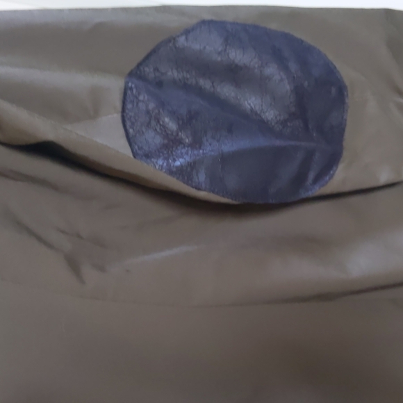 NWOT Heidi Merrick Khaki Blazer Elbow Patches Vegan Leather Trim Size 4 - Picture 15 of 15